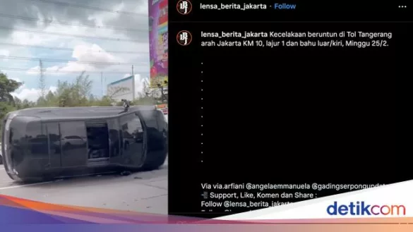 mobil terguling setelah nyalip dari bahu jalan 169